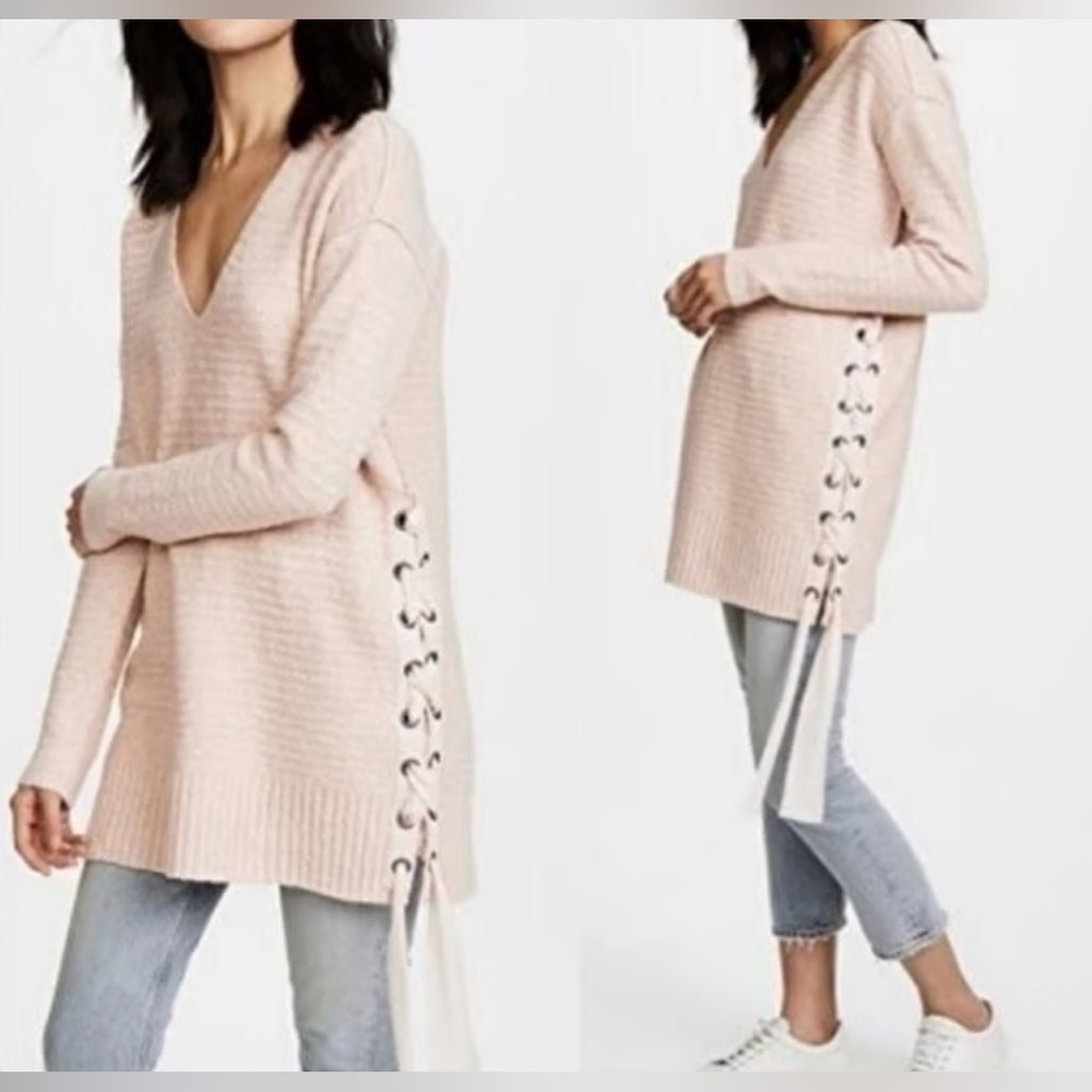 Free People Lace Up Oversized Sweater or Tunic Dress - Picture 5 of 15